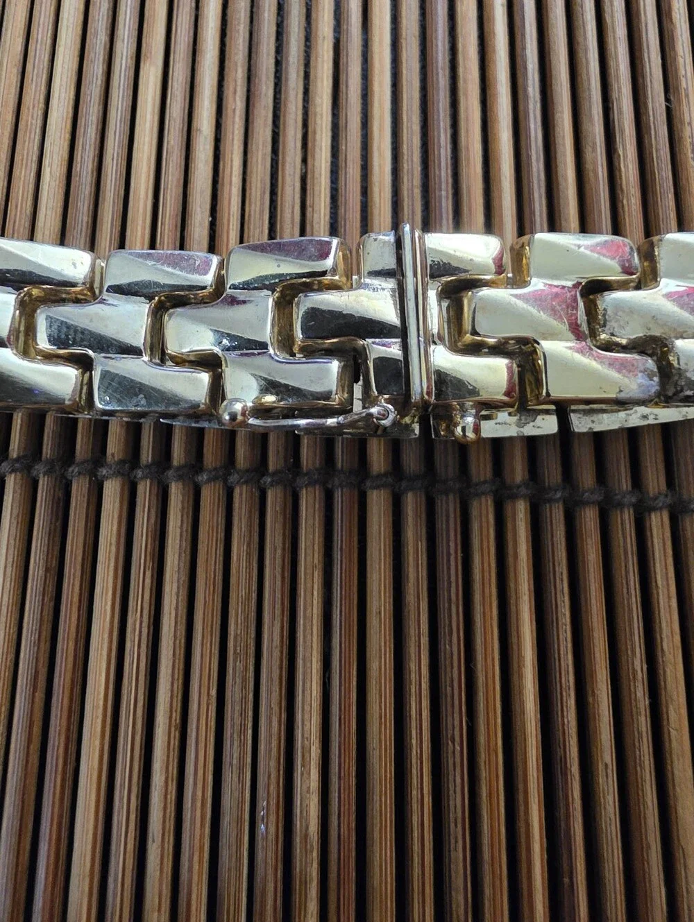 925 Silver Link Yellow Gold Bracelet (Vintage)